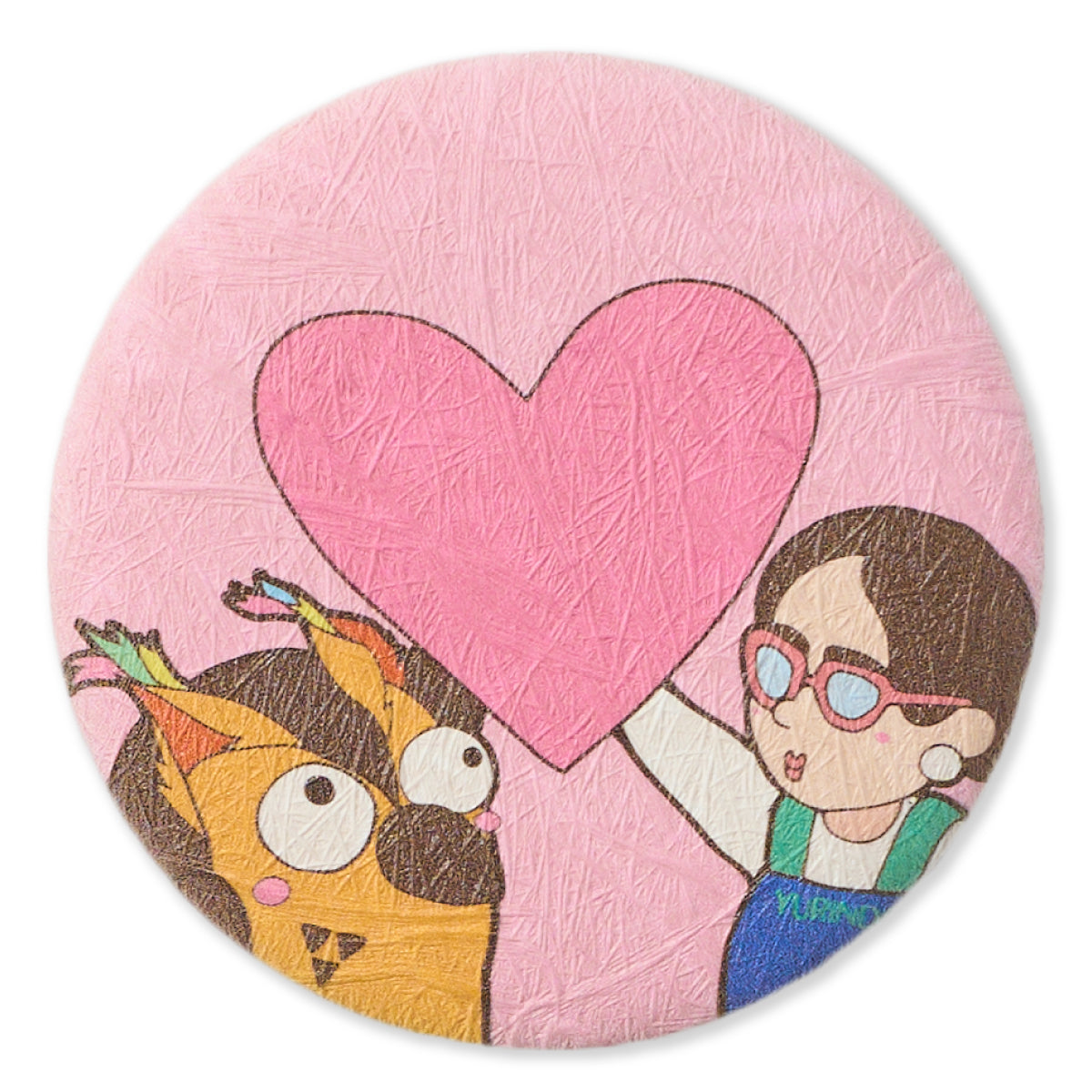 R.B.ブッコロー 壁紙缶バッジ ハート