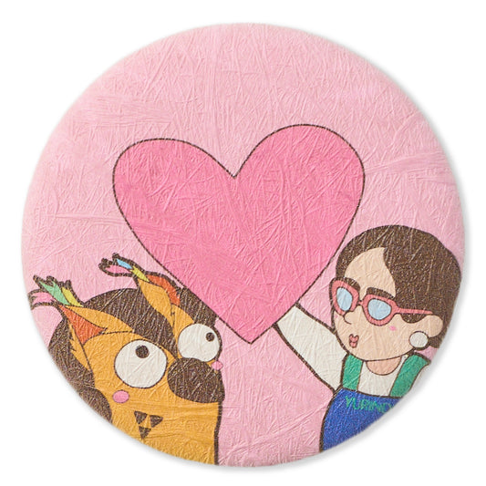 R.B.ブッコロー 壁紙缶バッジ  ハート