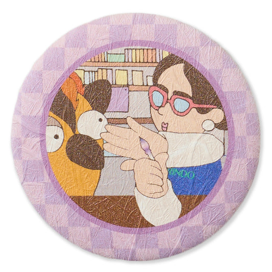 R.B.ブッコロー 壁紙缶バッジ  みてみて