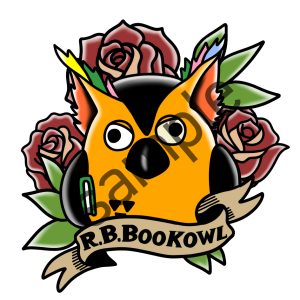 絵柄の見本、バラの中にブッコロー